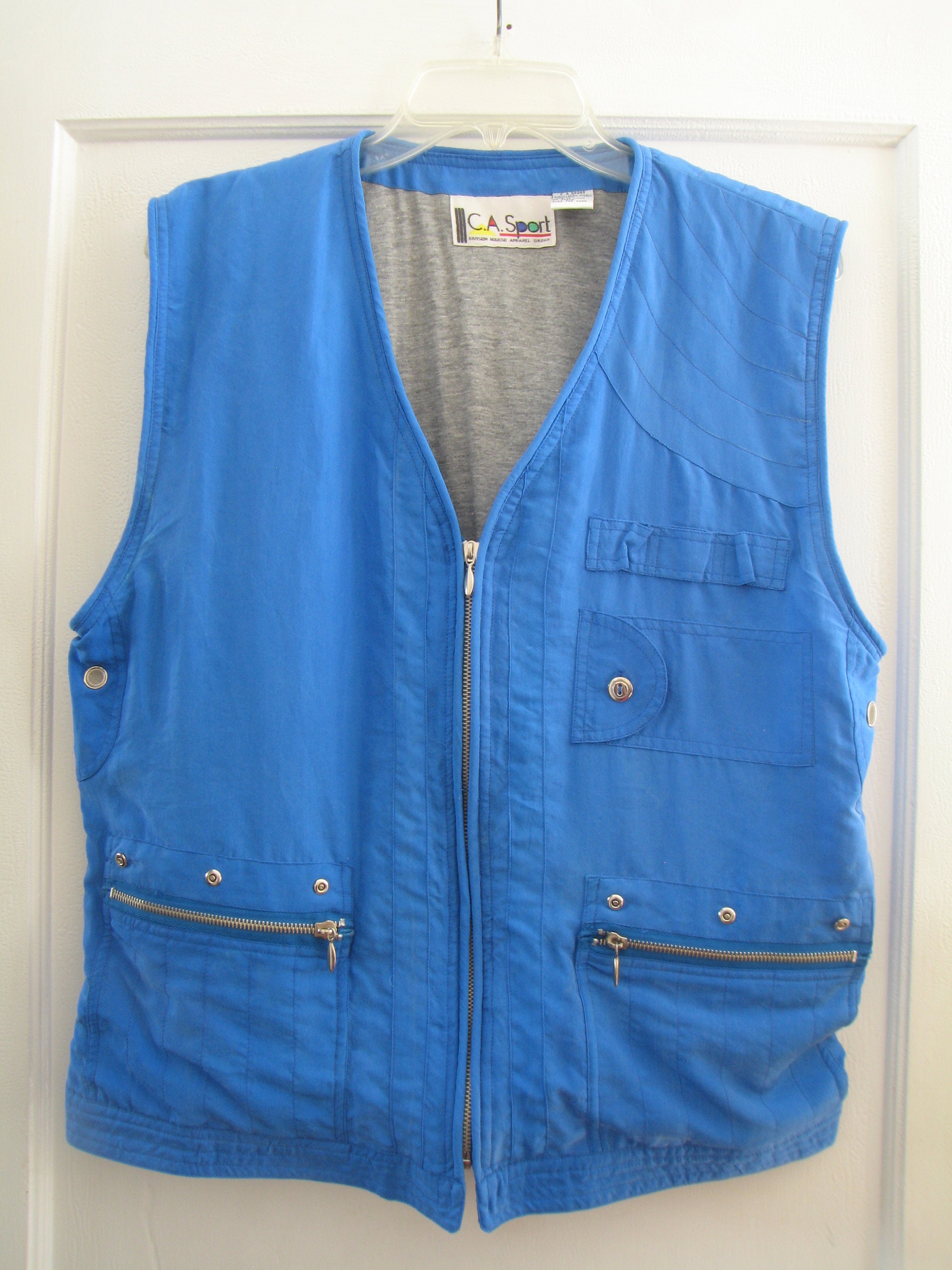 Sporty Blue SILK Outerwear Vest size Large by C.A. Sport | Etsy
