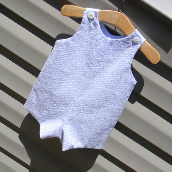Check Seersucker Shortall With Golf Cart