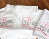 Girls Personalized Monogrammed Baby Gift Set 