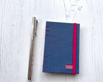 A7 slim blank journal in blue book cloth