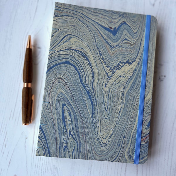 A5 Daily planner 2024, 2025, 2026, academic agenda, custom planner, Coptic binding, marbled paper