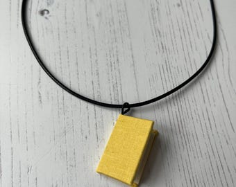 Handmade mini book necklace