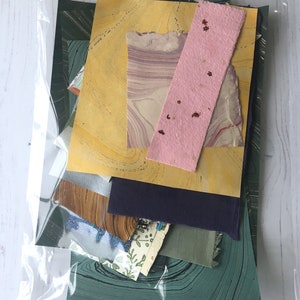 Pack of random scraps, creative material, design paper, book cloth, marbled paper, scrapbooking