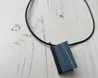 Handmade mini book necklace