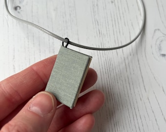 Handmade mini book necklace