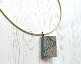 Handmade mini book necklace