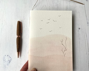 Ready to ship - A5 bullet journal, watercolour cover with gold foiling
