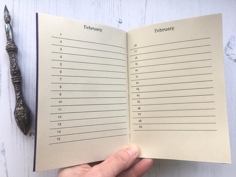 A6 Birthday diary, soft cover, undated monthly calendar, annual planner, anniversary diary, soft cover image 1