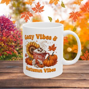 Autumn Vibes Mug for Coffee Lovers Cozy Fall Gift for Thanksgiving and Seasonal Drinks