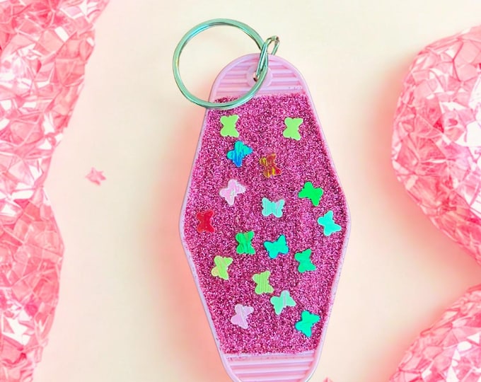 Butterfly Dreams Glitter Keychain
