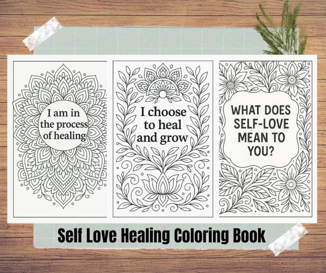 Self-love Healing Journey Coloring Book | Printable Boho Adult Coloring ...