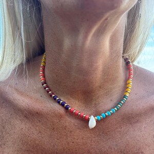 Colorful Beaded Shell Necklace