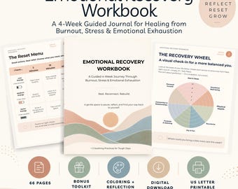 Burnout Recovery Workbook | 4-Week Emotional Recovery Journal | Printable PDF