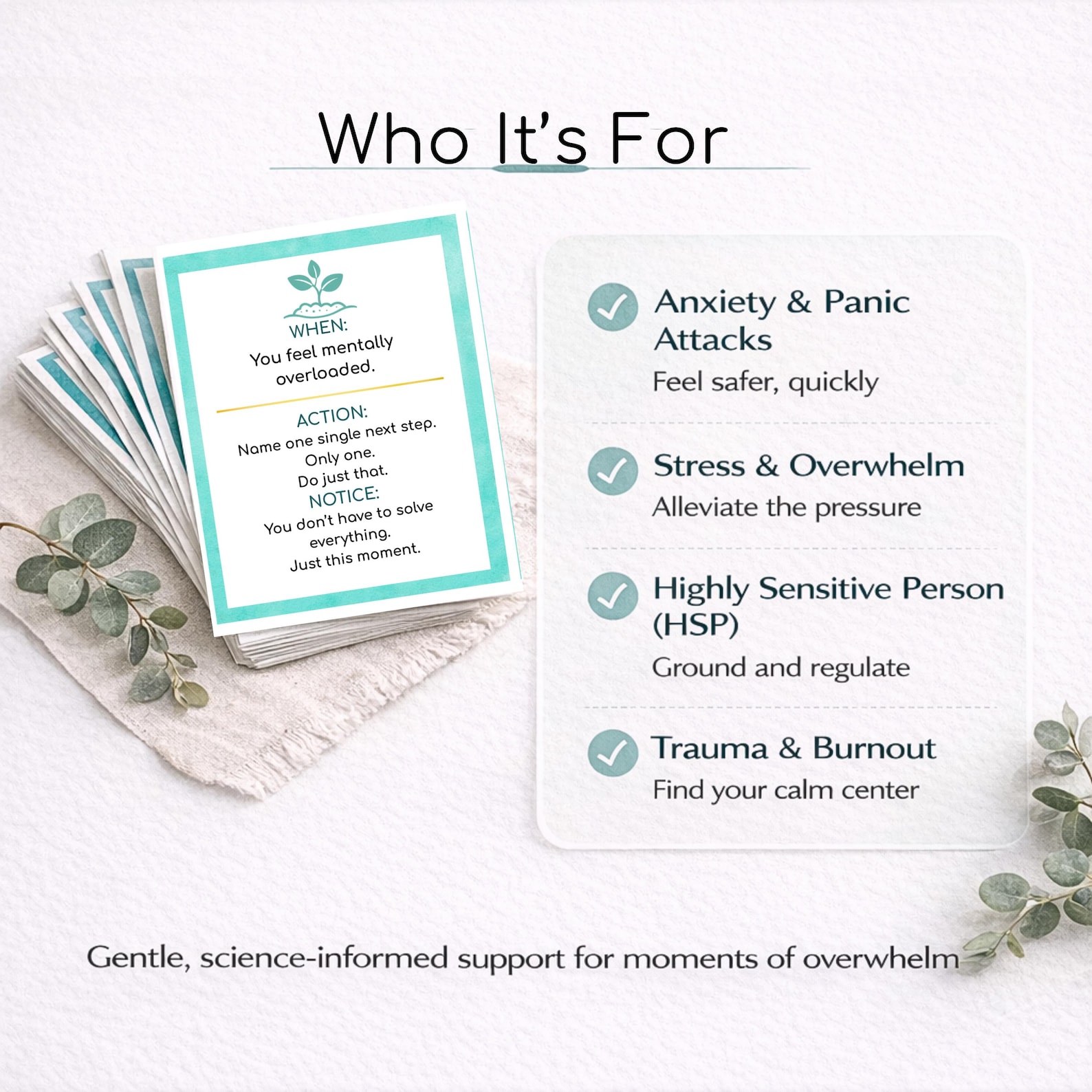 Panic Attack Coping Printable – 24 Anxiety Relief Grounding Exercises ...