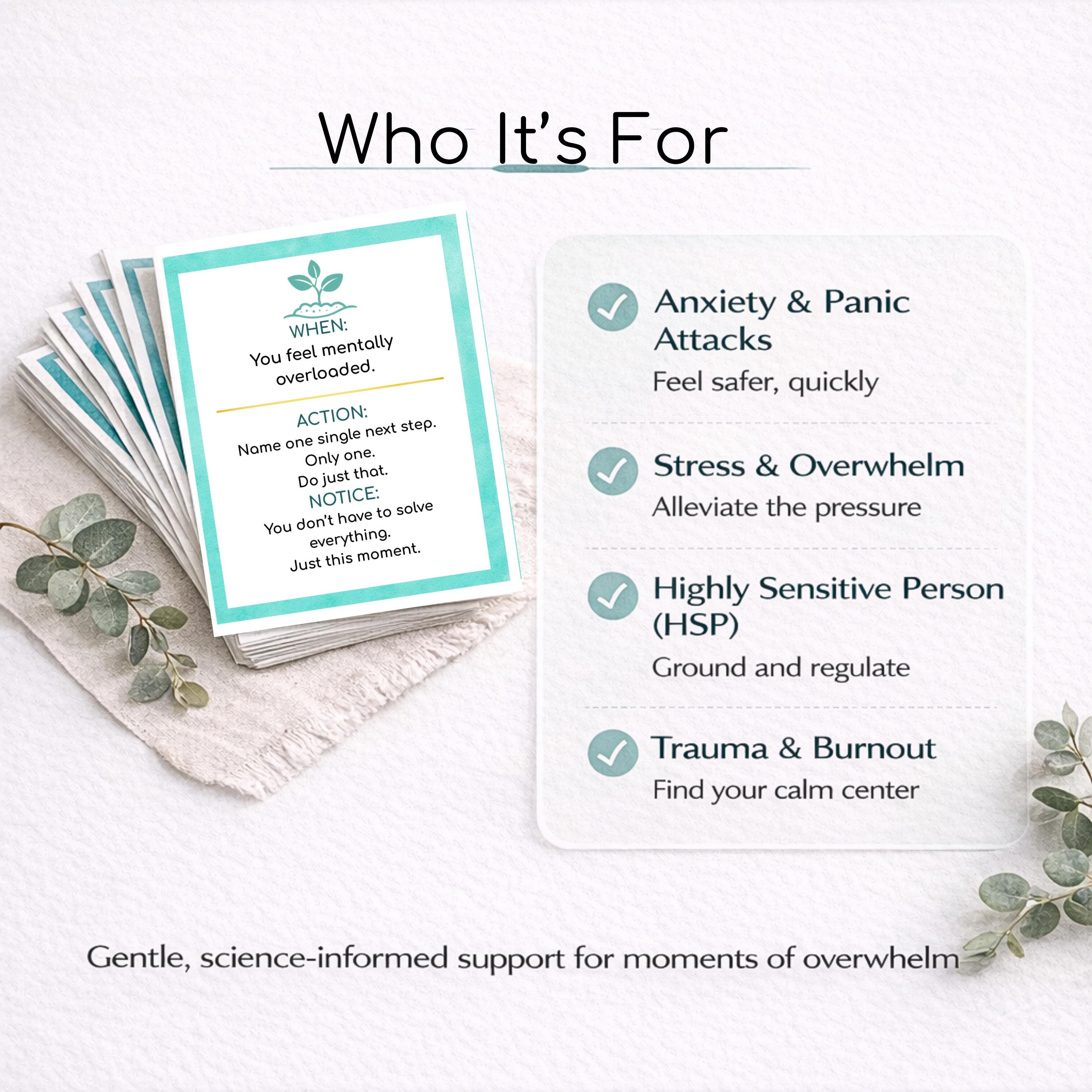 Panic Attack Coping Printable – 24 Anxiety Relief Grounding Exercises ...