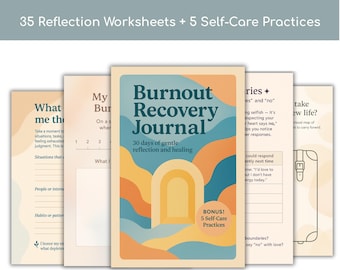 Burnout Recovery Workbook | Stress Reset & Self-Care Planner | Mental Health Printable