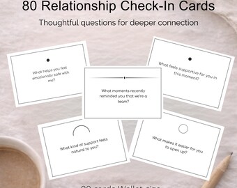 80 Couples Conversation Cards | Relationship Check-In Questions (Digital Download)