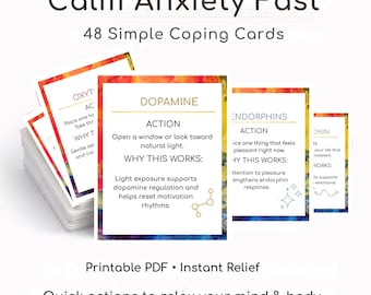 Anxiety Relief Cards | Nervous System Support (Printable PDF)