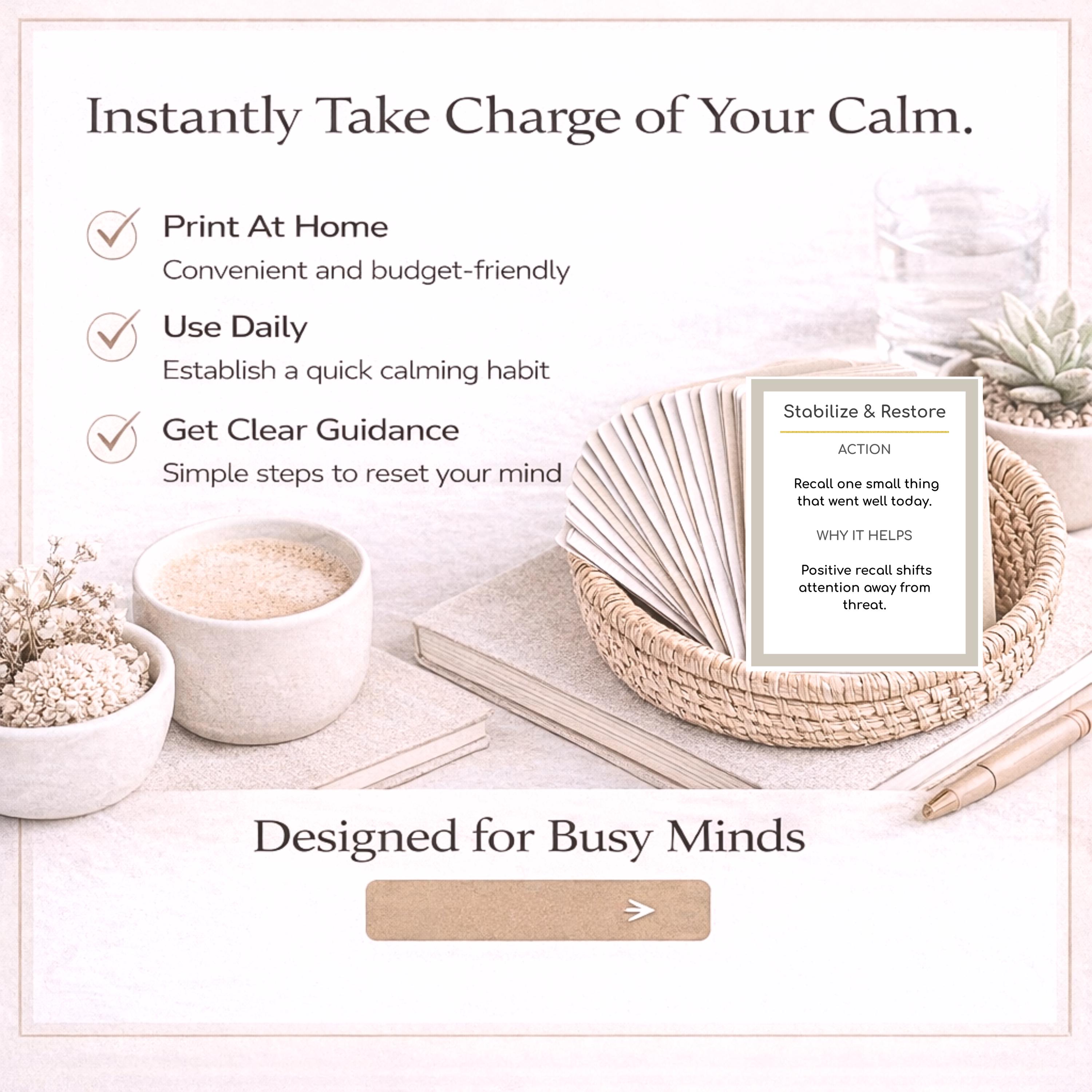 Anxiety Reset Cards | Overwhelm Relief | Nervous System Calm Printable ...