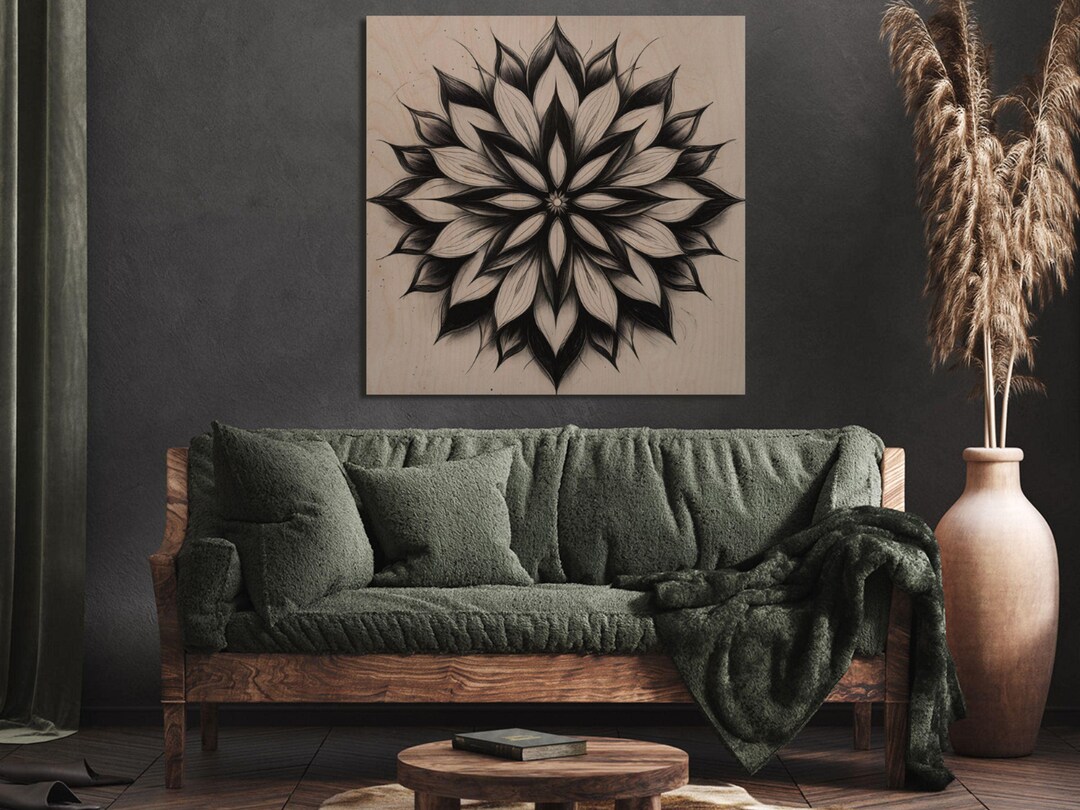 Wood Mandala Wall Art: Sacred Geometry, Botanical Boho Decor - Etsy