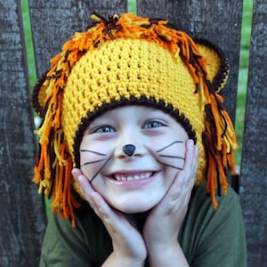 Lion Crochet Earflap Hat - Kid or Adult - Any Color - Childrens Accessories by Julian Bean