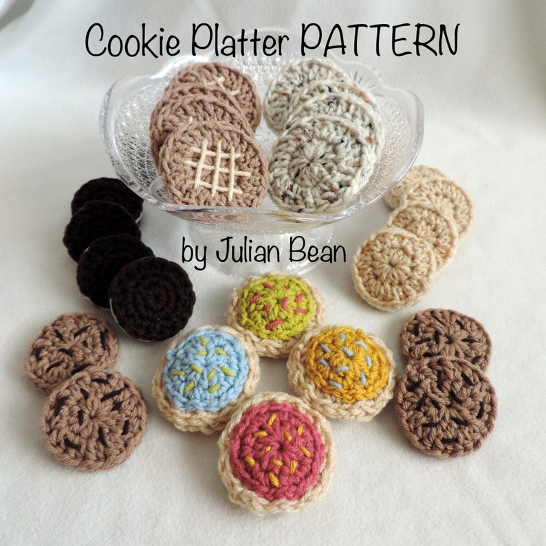 Cookie Platter Play Food crochet PATTERN by Julian Bean image 1