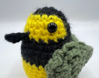 Hooded Warbler Crochet Bird Amigurumi by Julian Bean