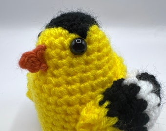 American Goldfinch Crochet Bird Amigurumi by Julian Bean