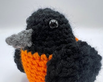 Baltimore Oriole Crochet Bird Amigurumi by Julian Bean