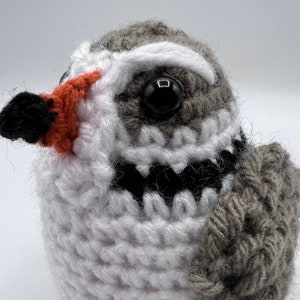 Female Piping Plover Crochet Bird Amigurumi by Julian Bean