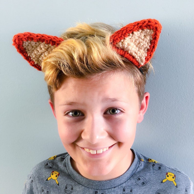 One Size Fits Most Cat Fox or Wolf Animal Ear Headband Heathered Cream Oatmeal and Tan