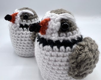 Male and Female Piping Plover Set Crochet Bird Amigurumi by Julian Bean