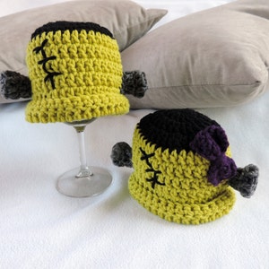 Newborn Frankenstein Halloween Costume Crochet Beanie Hat - Baby Accessories by Julian Bean