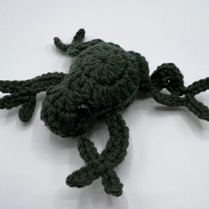 Dark Green Frog - Original Handmade Crochet by Julian Bean