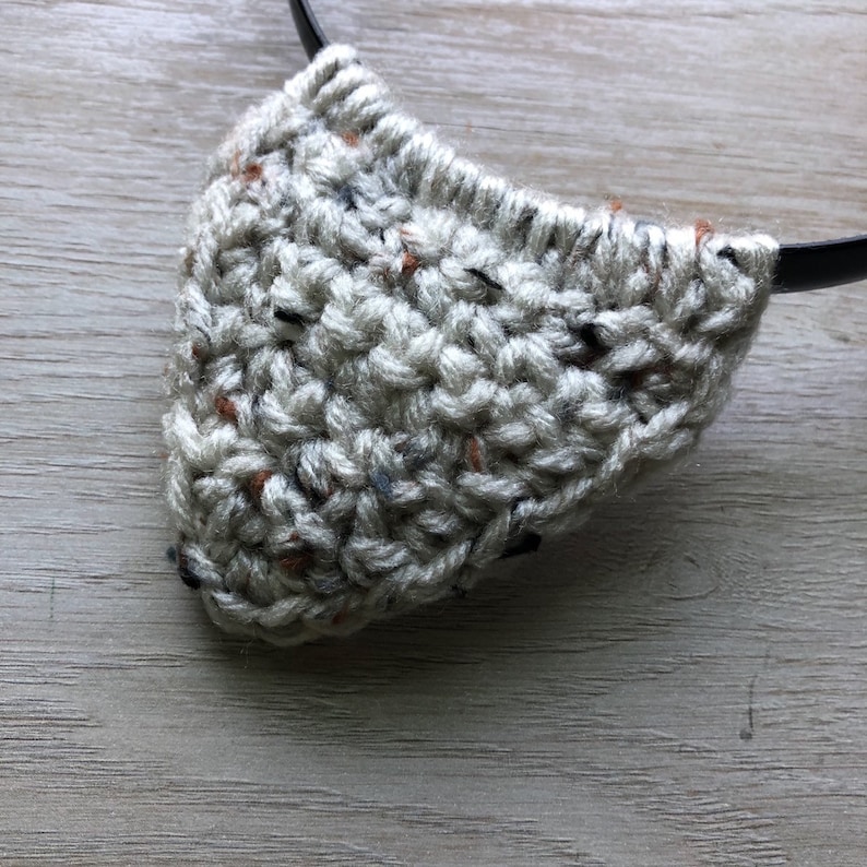 One Size Fits Most Cat Fox or Wolf Animal Ear Headband Heathered Cream Oatmeal and Tan