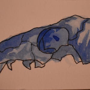 Mini Watercolor Skulls (2 pack) ACEO