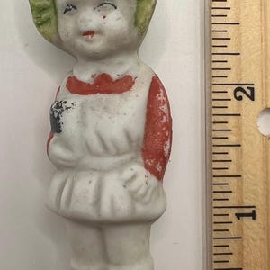Vintage Bisque Doll Figurine Japan Marked Miniature 3 Inch Dollhouse Frozen Charlotte Style