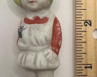 Vintage Bisque Doll Figurine Japan Marked Miniature 3 Inch Dollhouse Frozen Charlotte Style