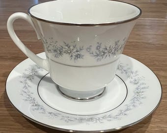 Noritake Marywood Cup & Saucer – Fine China Replacement – Chipped Cup – Vintage Floral China – Tea Time or Craft Use