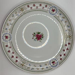 Vintage Amcrest “Monique” 12&quot; Chop Plate – Pink Rose Center – Floral Border – Japan Fine China