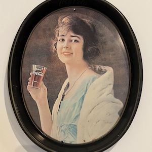 Vintage Coca-Cola Tray – Early 1900s Style Drink Coca-Cola Lady – Classic Advertising Tin Decor