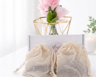 Dischetti struccanti riutilizzabili bicolore – Esfolianti e delicati + 2 sacchetti per il lavaggio / Ecologici (confezione da 10)