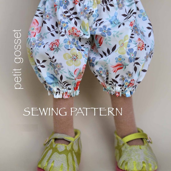 Summer Pants, Bloomers, Doll Clothing,  PDF Sewing Pattern, Sewing Tutorial, DIY, Waldorf Doll Clothing Pattern