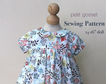 Darleen Dress , Doll Clothing,  PDF Sewing Pattern, Dress Sewing Tutorial, DIY, Waldorf Doll Clothing Pattern