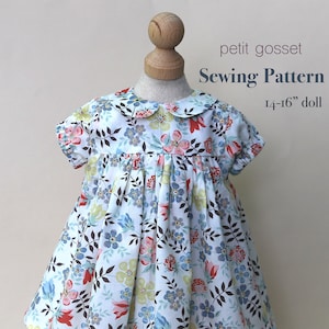 Darleen Dress , Doll Clothing,  PDF Sewing Pattern, Dress Sewing Tutorial, DIY, Waldorf Doll Clothing Pattern