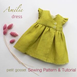 Amelie Dress , Doll Clothing,  PDF Sewing Pattern, Dress Sewing Tutorial, DIY, Waldorf Doll Clothing Pattern