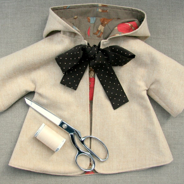 Sewing Pattern and Tutorial for Hooded Coat for 18-20" Doll, PDF Pattern