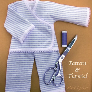 Jersey Doll Pajamas PDF, Sewing Pattern & Tutorial