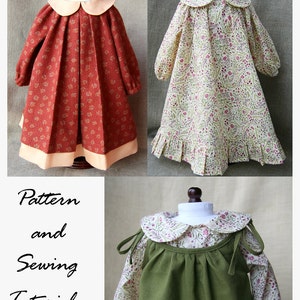 Sewing Pattern and Tutorial for Peter Pan Collar Dress for 14 and 18/20 Doll image 2