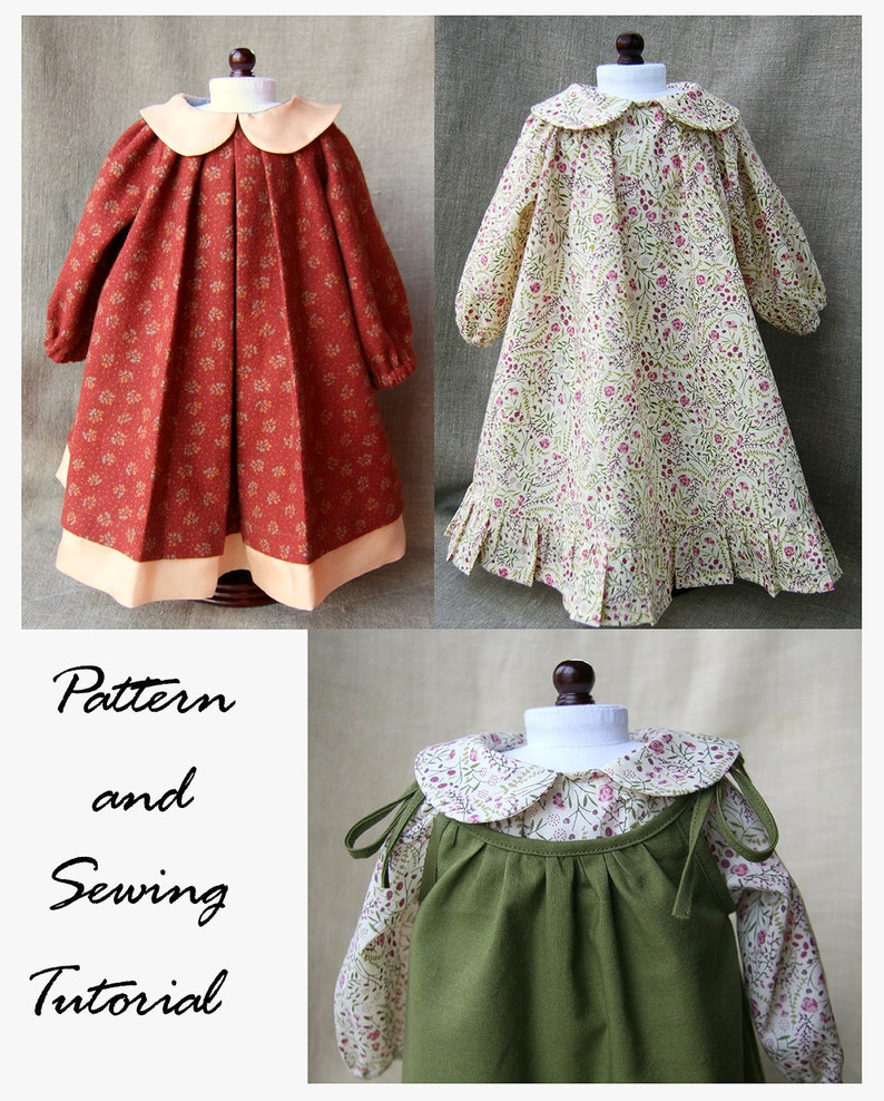 Sewing Pattern and Tutorial for Peter Pan Collar Dress for 14 and 18/20 Doll image 2